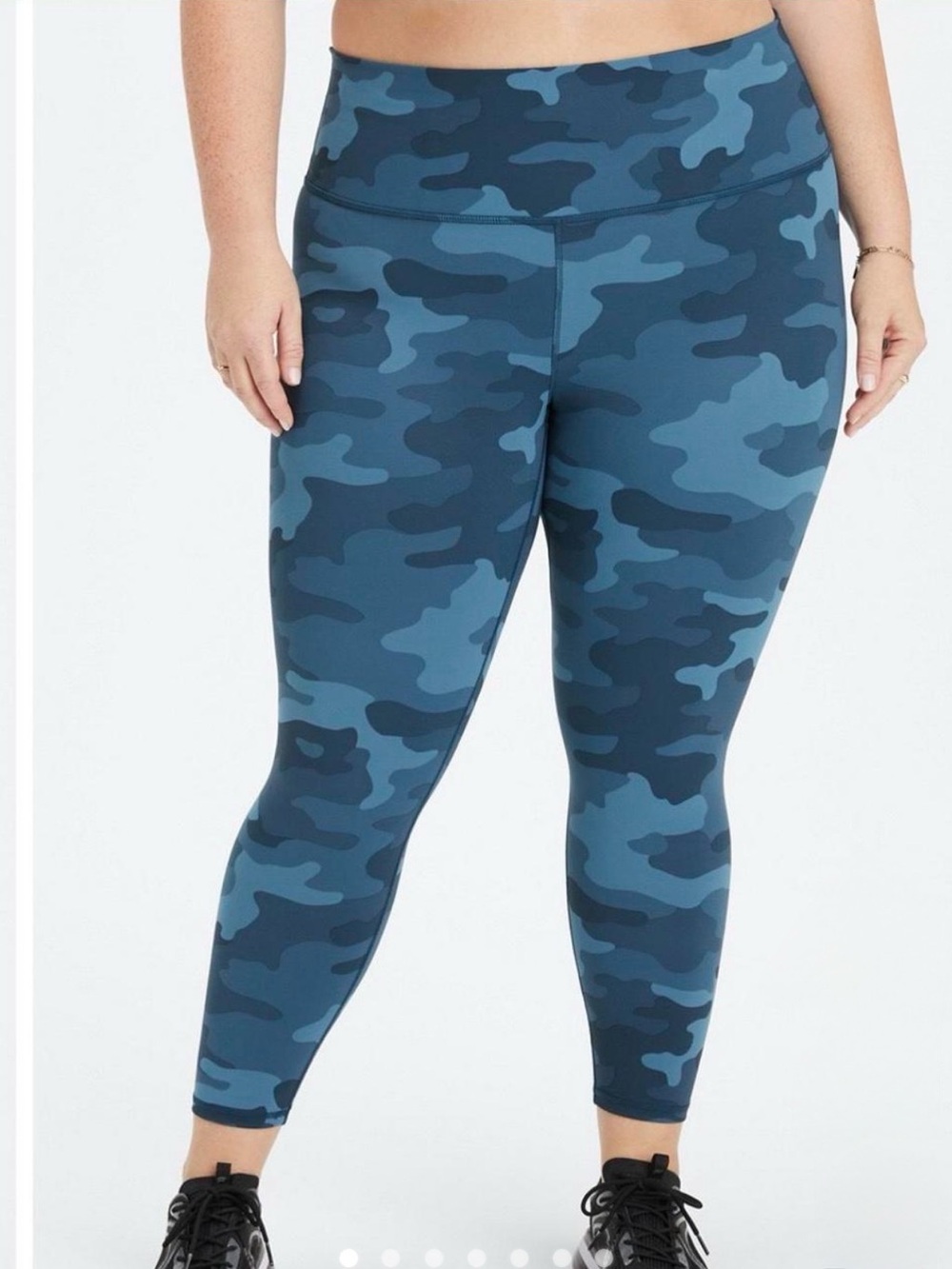 Fabletics Define PowerHold Blue Camouflage High-Waist 7/8 Leggings